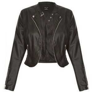 City Chic faux leather biker cropped jacket 22